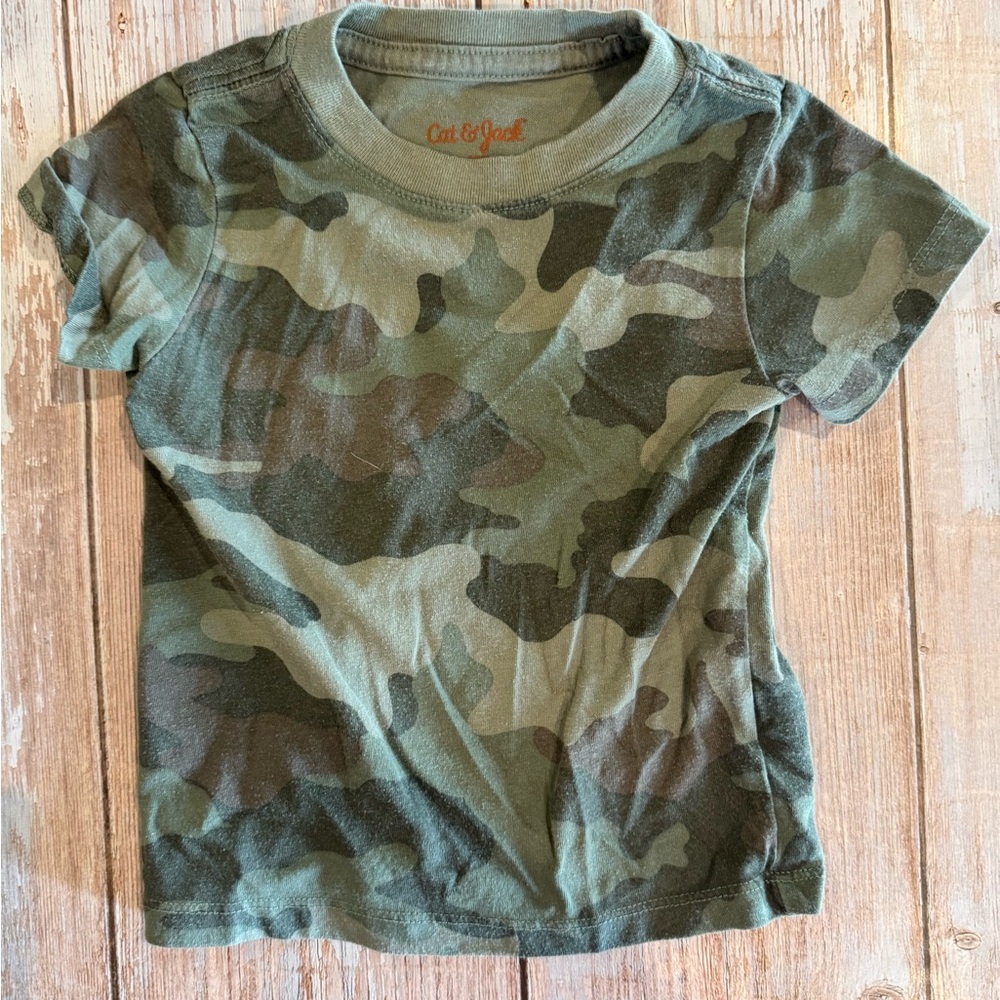 Cat & Jack Kids Camouflage Tee - Green and Brown